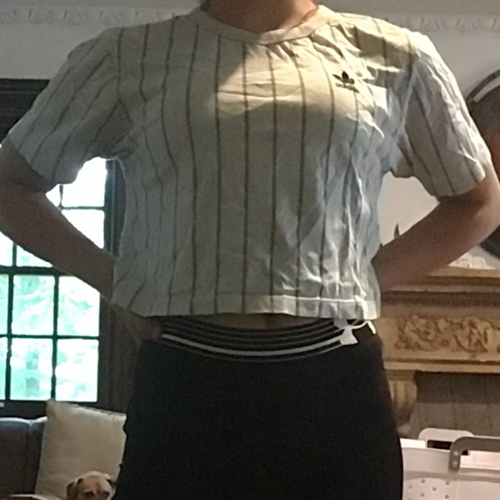 Adidas mint green crop top